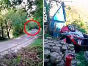 В Сочи гоночный автомобиль вылетел с дороги во двор частного дома